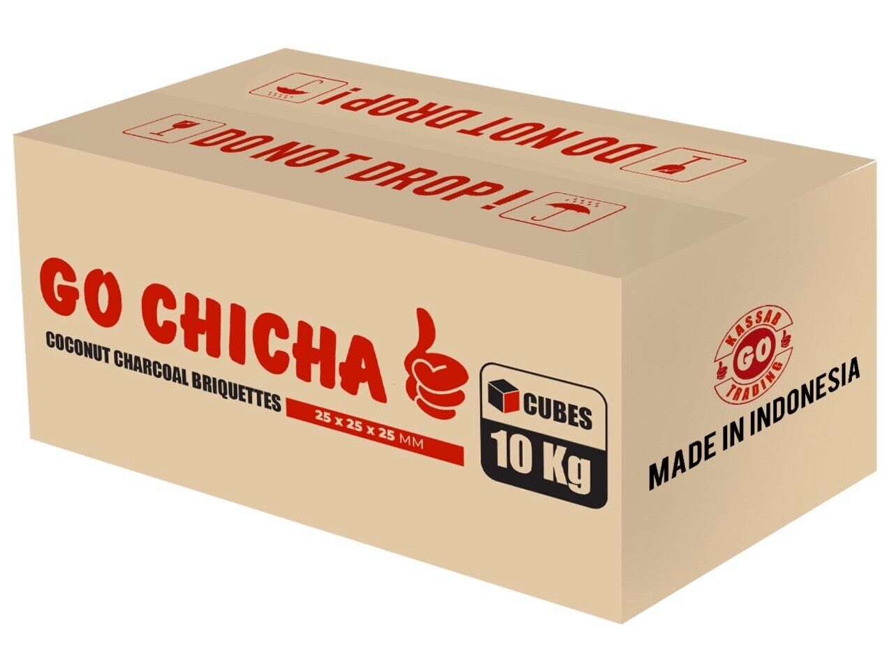 Go Chicha - 10kg Bulk Hookah Coconut Charcoal Cubes 720 pcs SHIPS FROM US SALE