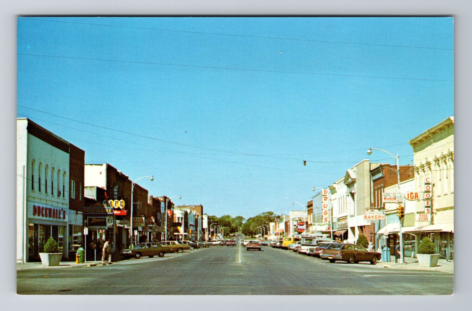 Concordia KS-Kansas, Business Section Street, Advertising, Vintage Postcard