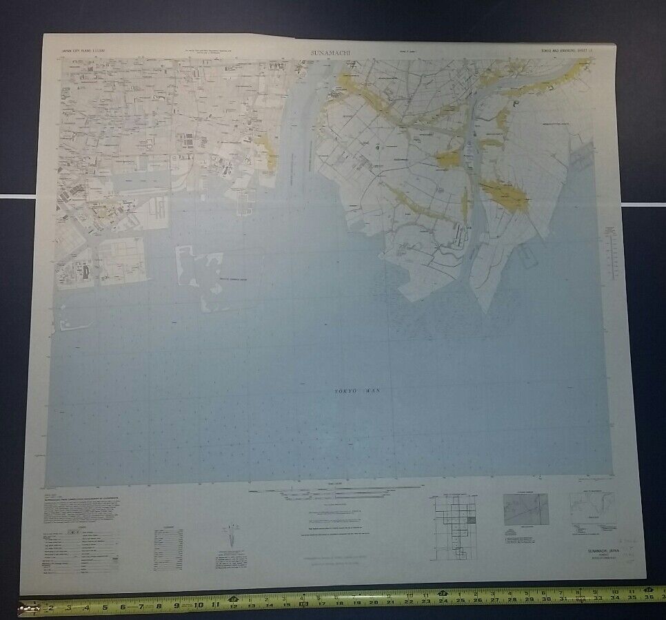 Sunamachi 1946 US Army Map, Tokyo; Honshu Japan 1:12,500 WW II vintage military