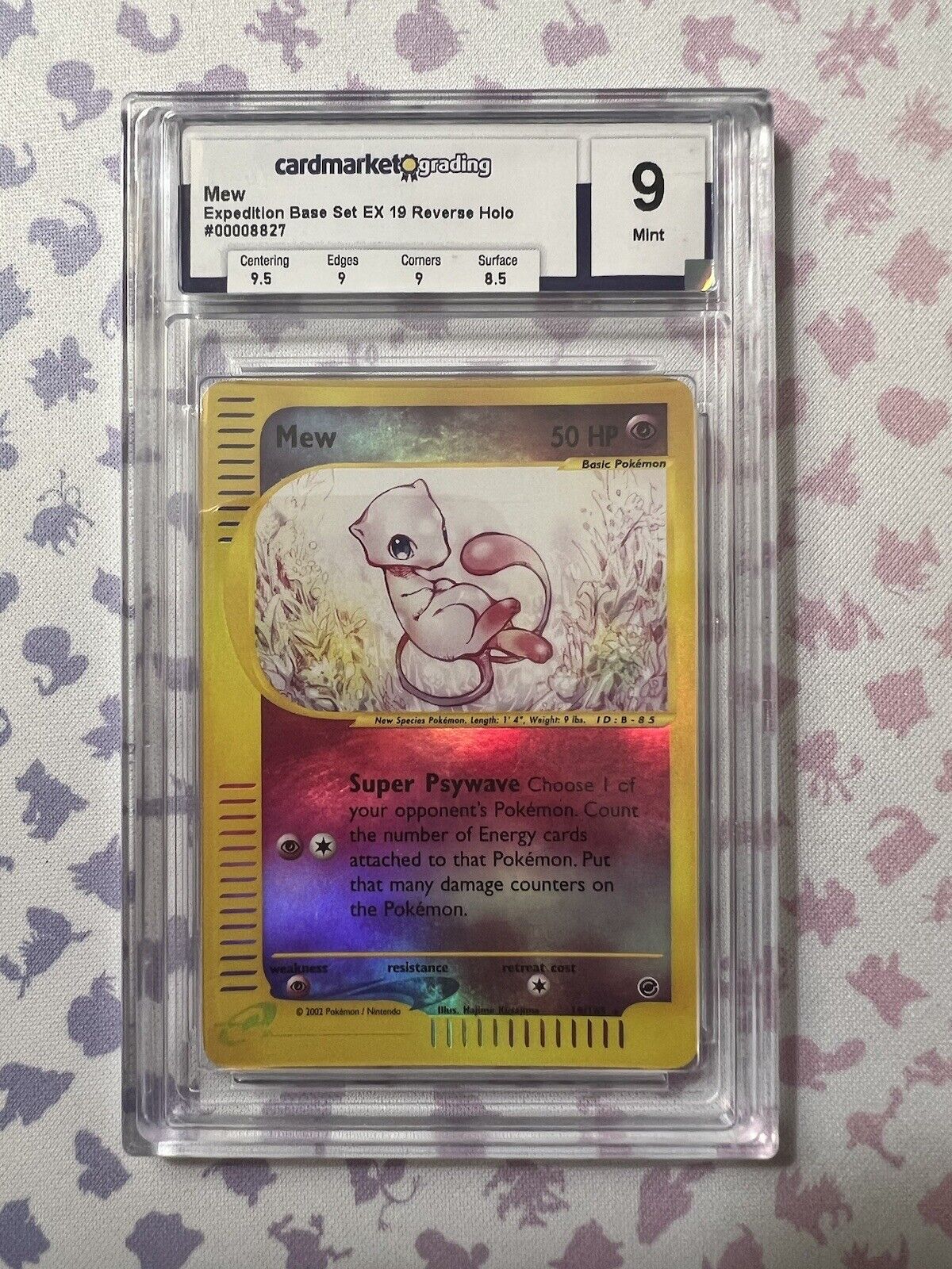 Graded 9 MINT Mew 19/165 Expedition Reverse Holo Rare Pokemon Card Sub Grades