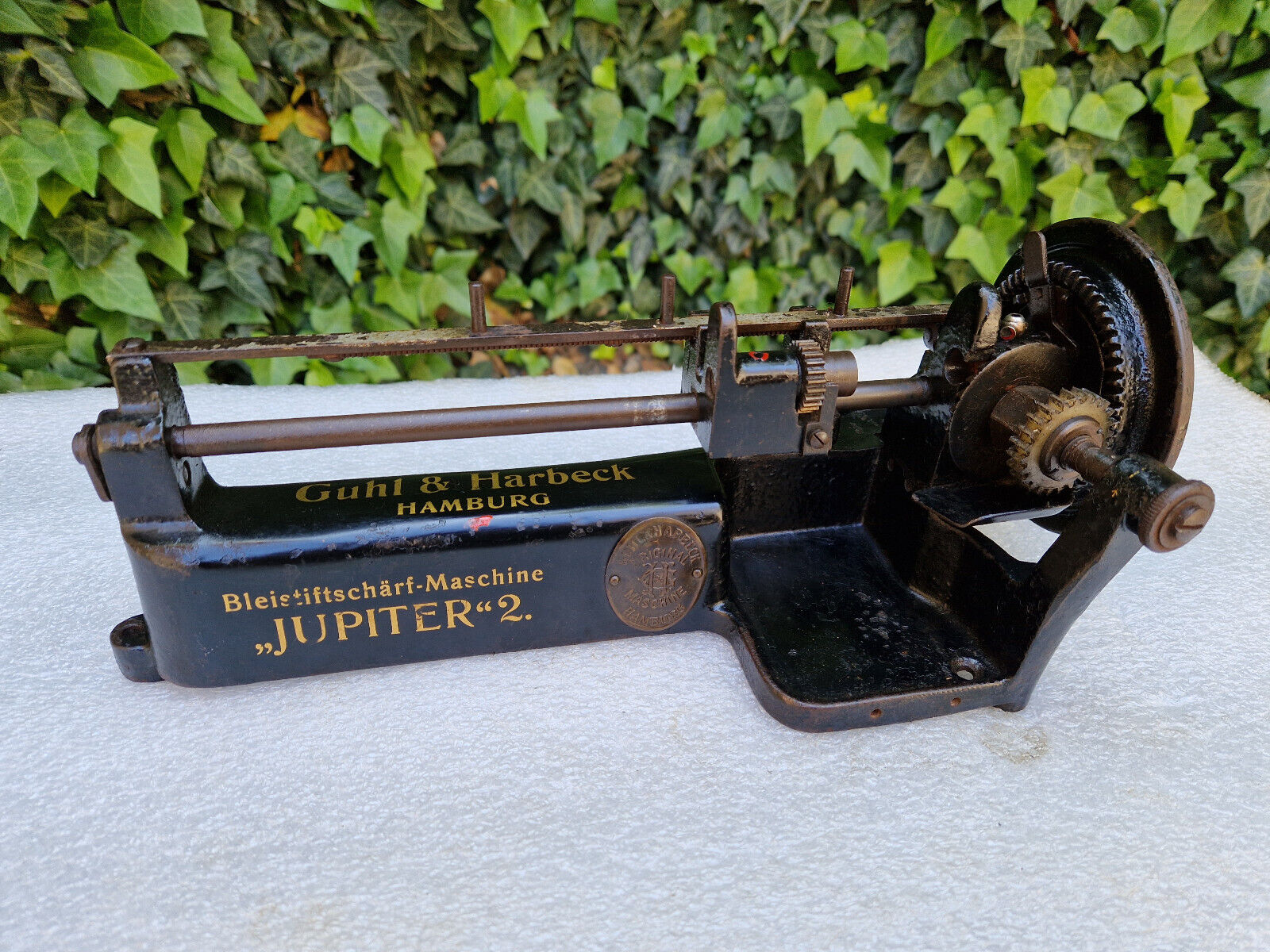 Antique rare metal Pencil Sharpener Jupiter 2 Germany Guhl & Harbeck 1920s-1930s