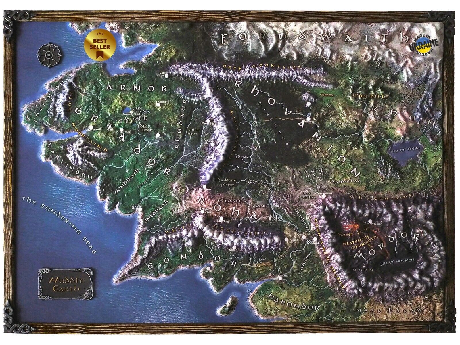 The Lord of the Rings 3D Map: A Middle-earth Masterpiece by J.R.R. Tolkien