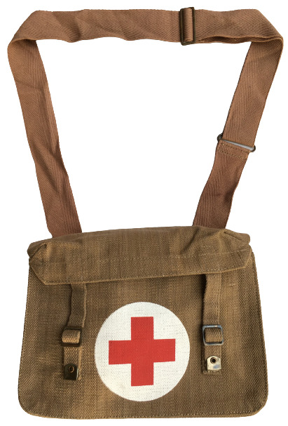 WWI Vintage Soviet Military Medical Shoulder Messenger Bag Khaki Canvas Bag USSR