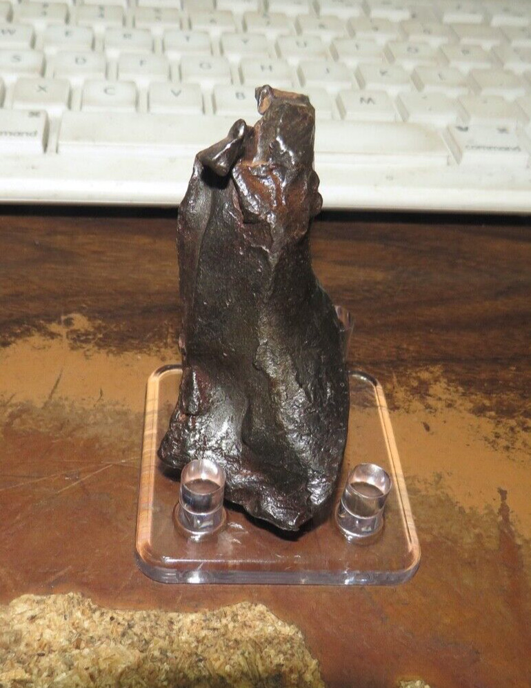 161 GM. Egypt Gebel Kamil Iron meteorite complete individual  STAND; RARE;