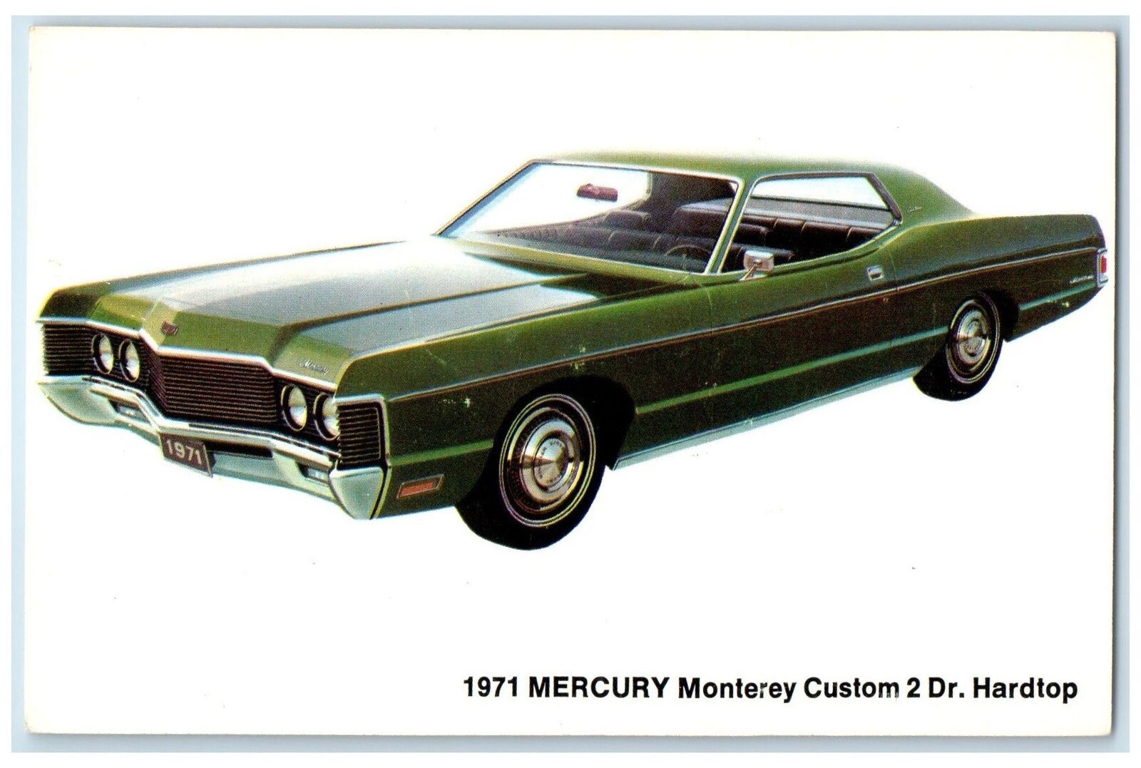 c1971 1971 Mercury Monterey Custom 2 Dr. Hardtop Waupaca Wisconsin Postcard