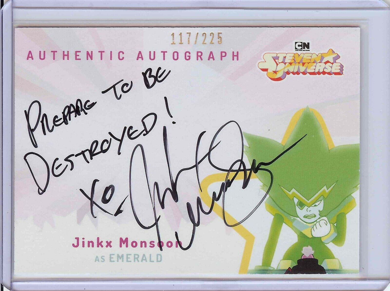 Steven Universe Jinkx Monsoon Emerald Autograph Card JM-E Cryptozoic \