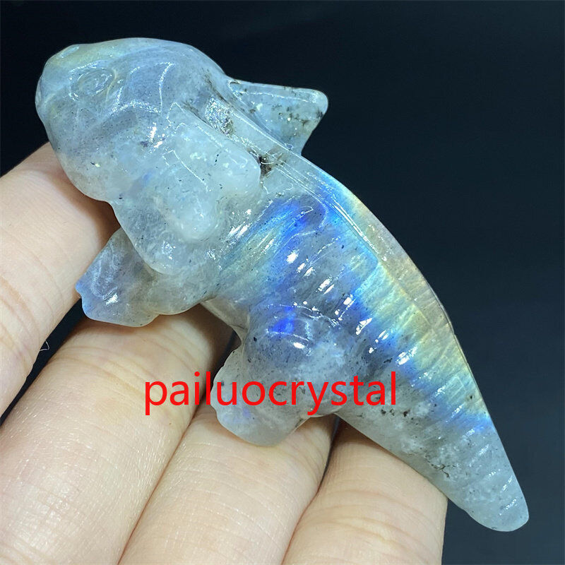 1pc Natural Rainbow labradorite Salamander Quartz Crystal Skull Figurines 2.5\