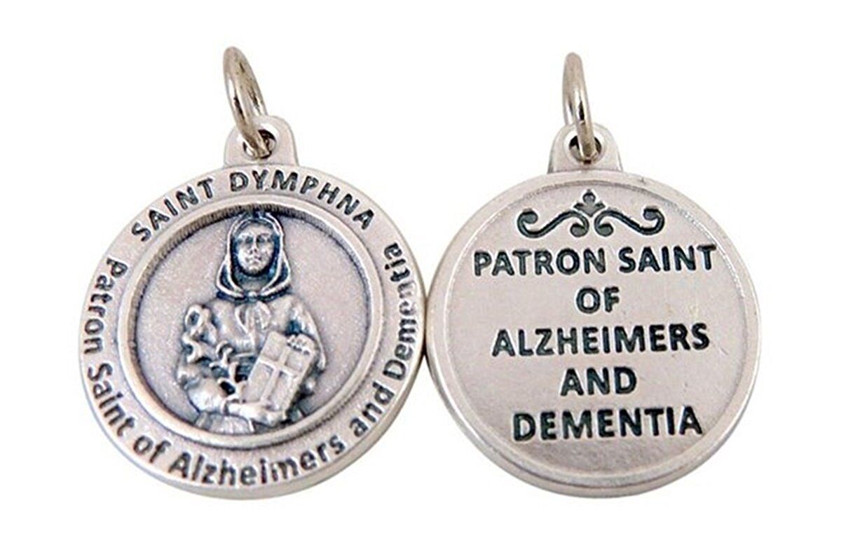 Patron Saint of Alzheimers and Dementia Saint Dymphna Medal Pendant, 3/4 Inch
