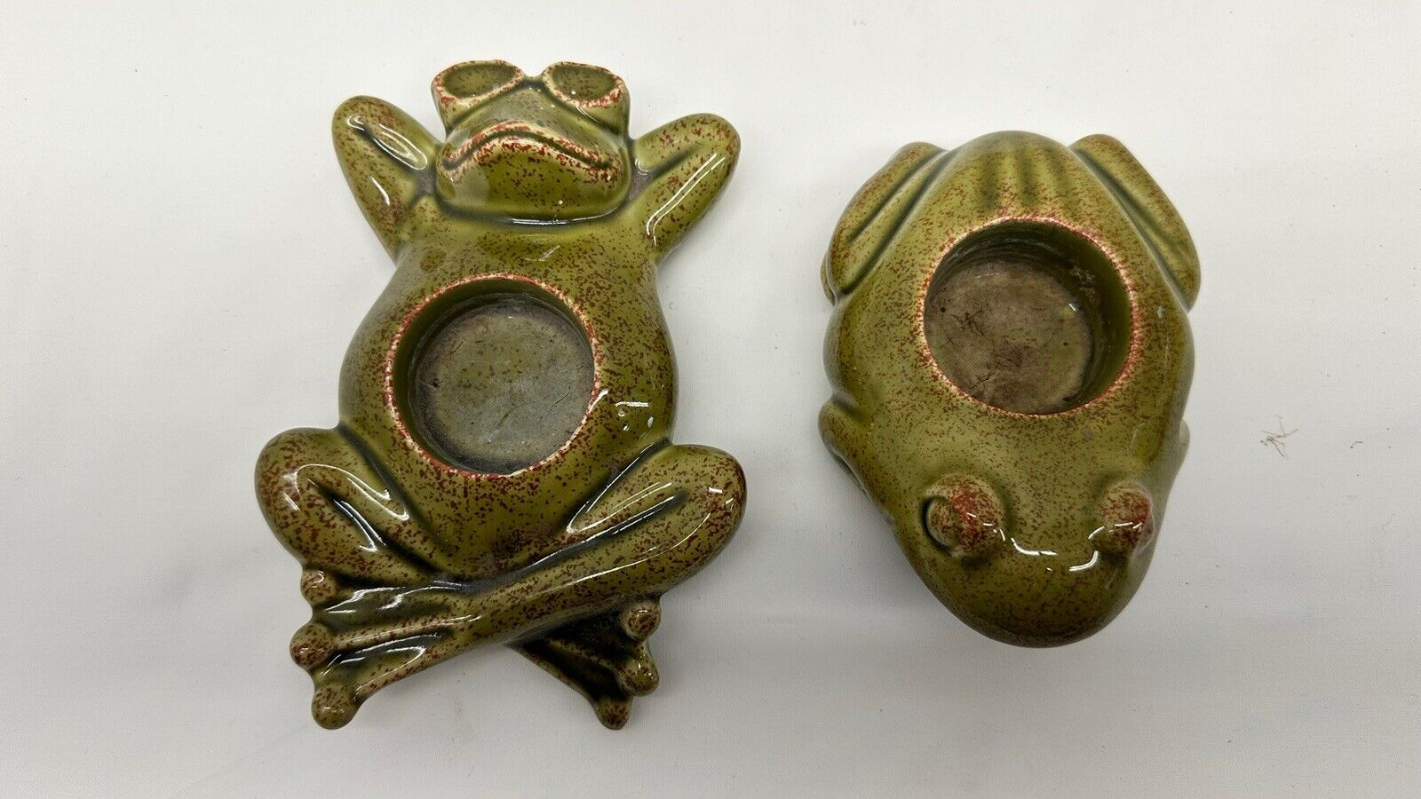 Vintage Set of 2 PartyLite Frogs Votive Candle Tea Light Holder Decor Whimsical