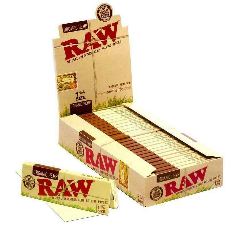 Raw Organic 1 1/4 1.25 Rolling Papers Full Box of 24 Packs 100% Authentic
