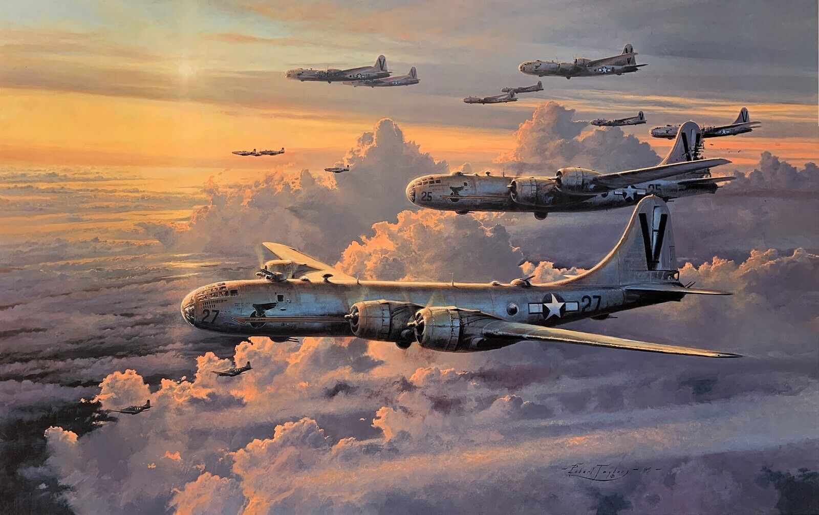 Valor in the Pacific by Robert Taylor Artist Proof signed by B-29 & B-17 Aircrew