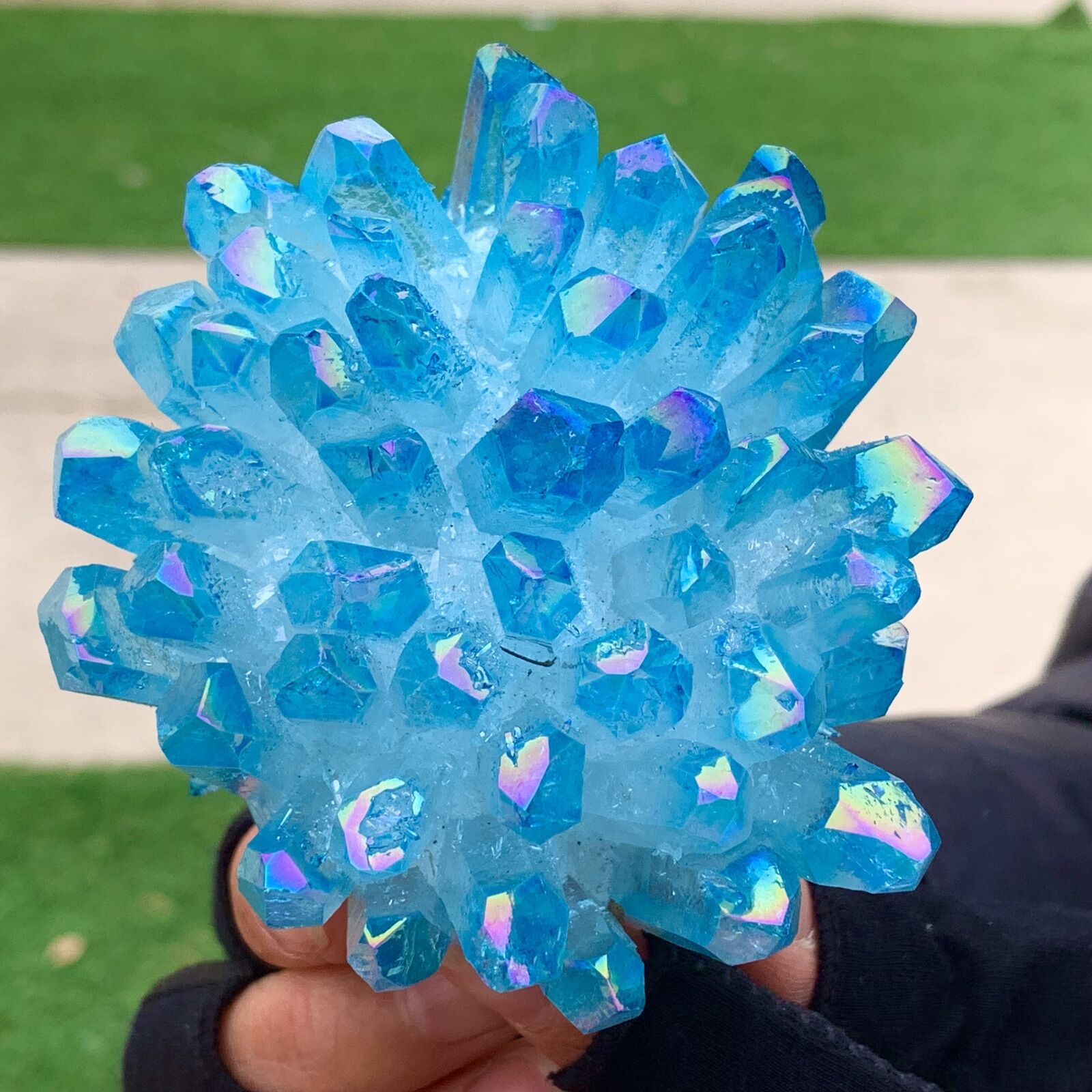 336G New Find Blue PhantomQuartz Crystal Cluster MineralSpecimen
