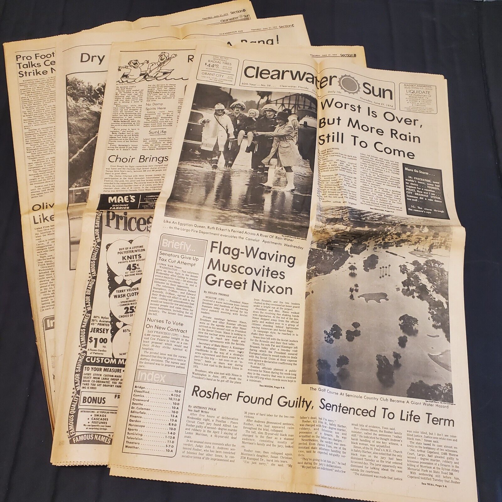 Nixon Visits USSR Tropical Depression | Clearwater Sun Newspaper June 27 1974