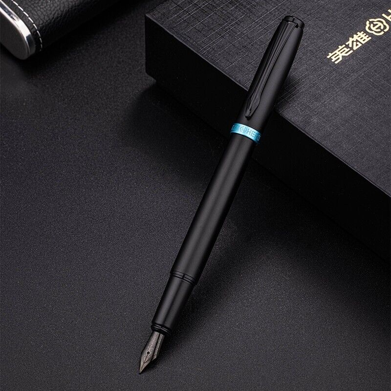 Hero E606 Fountain Pen Iridium Fine 0.5mm F Nib Rotary Ink Absorption Pen #1c