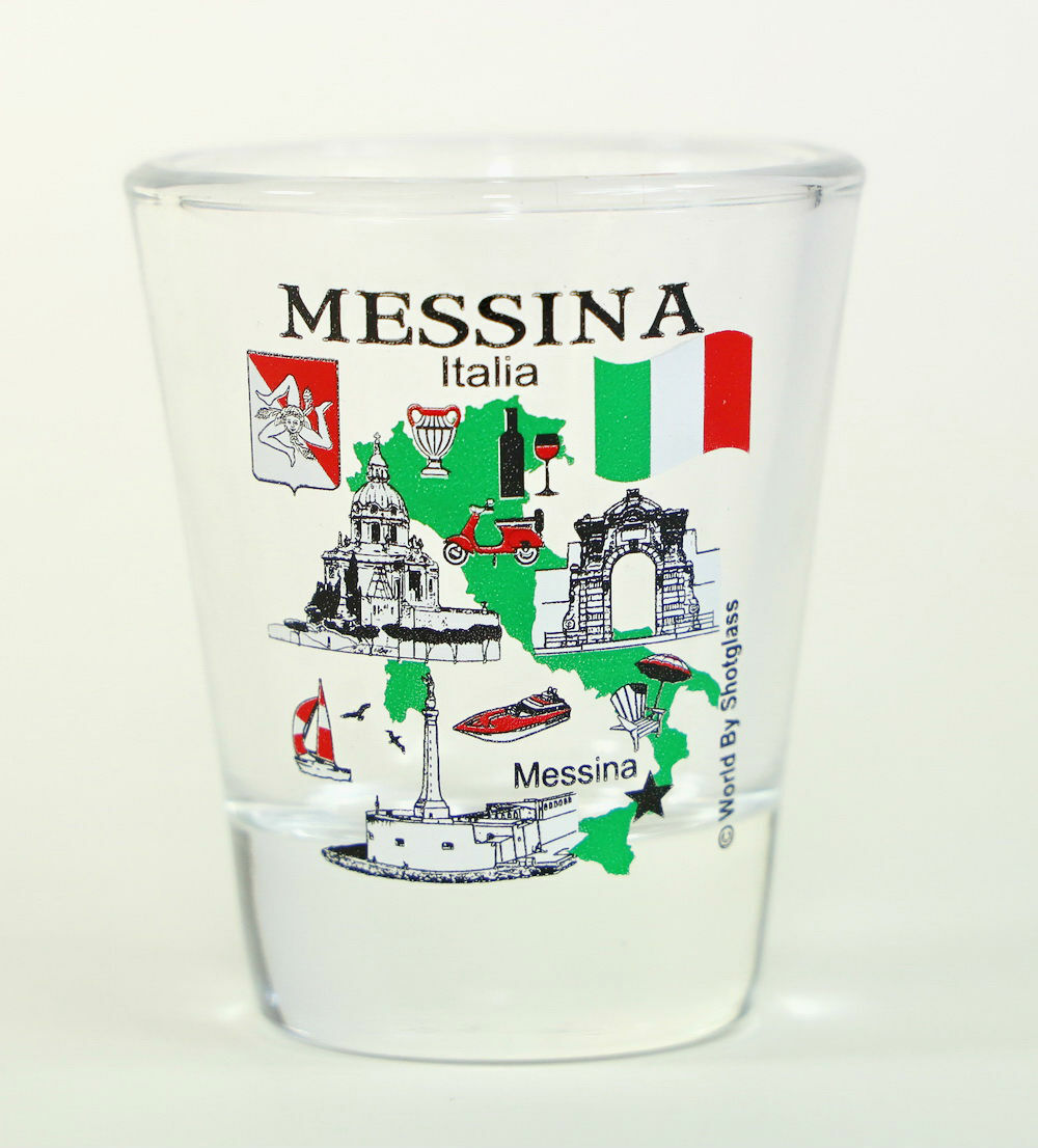 MESSINA SICILY ITALY GREAT ITALIAN CITIES COLLECTION SHOT GLASS SHOTGLASS