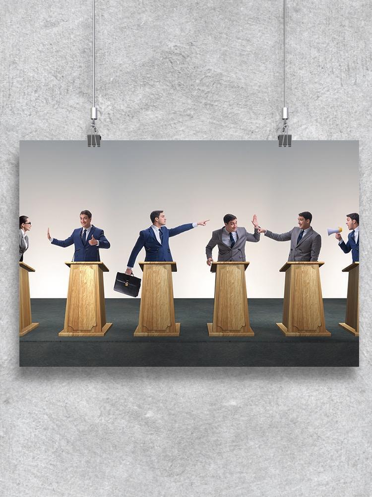 Politicians In Debate Poster -Image by Shutterstock