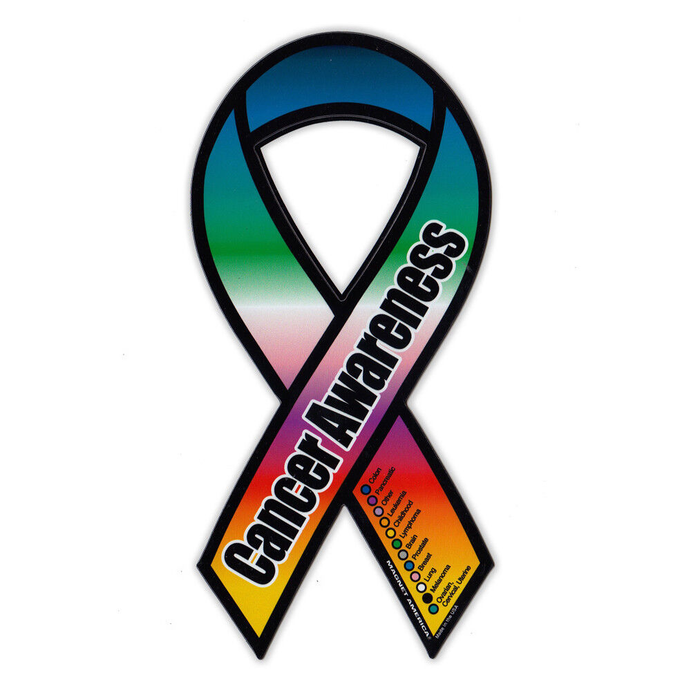 Magnetic Bumper Sticker - Cancer Awareness Support Ribbon - Awareness Magnet