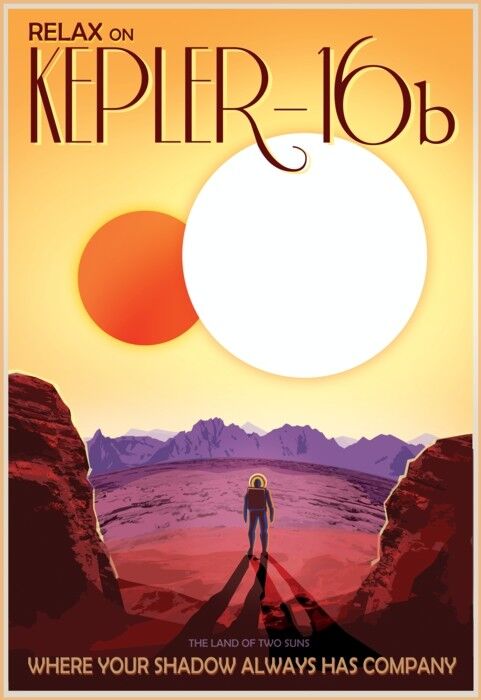 *Awesome Large NASA Color Poster of Kepler 16b Space Travel Exploration LQQK 