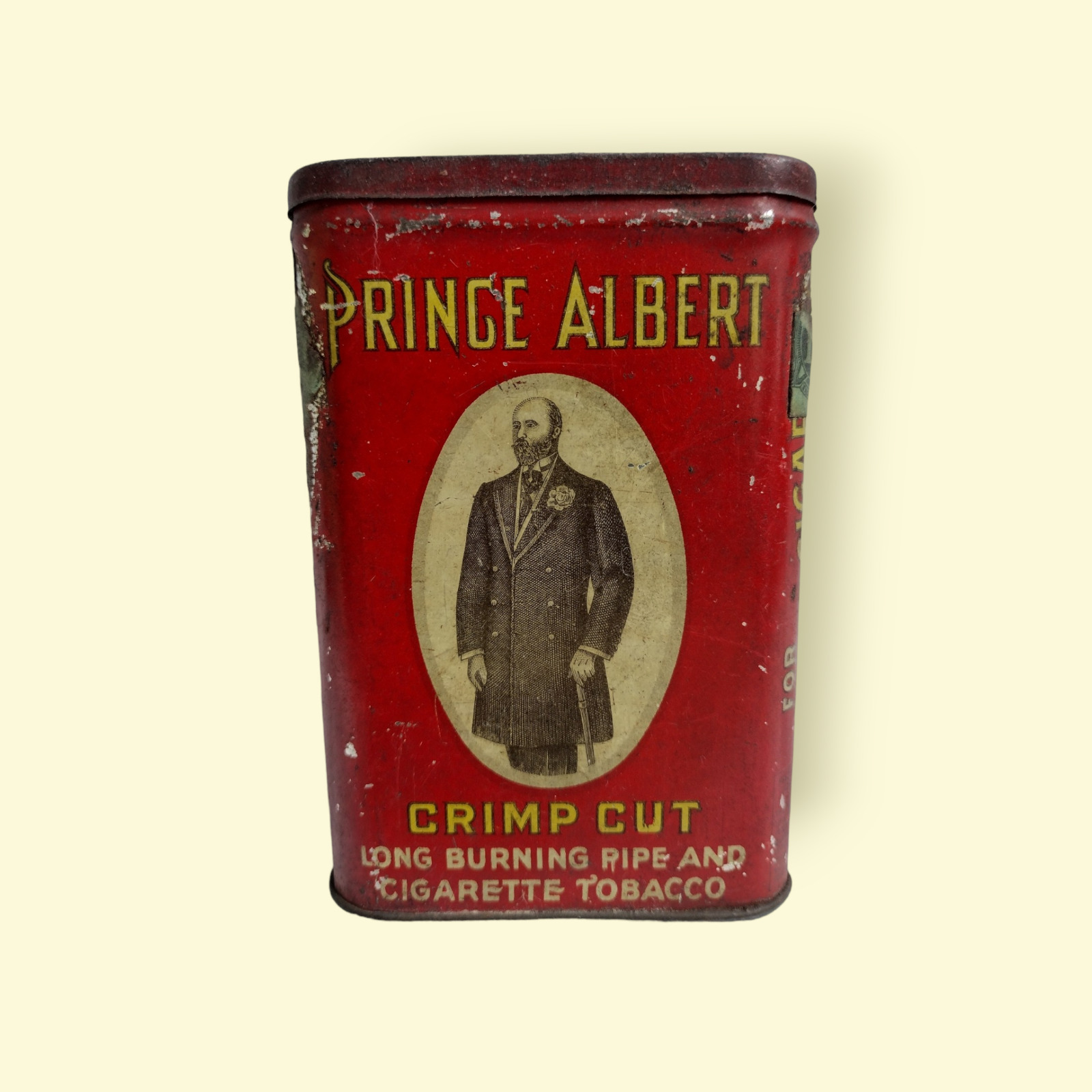 Vintage Prince Albert Crimp Cut Tobacco 1.5 Oz Pocket Tin R.J. Reynolds, Tax Stp