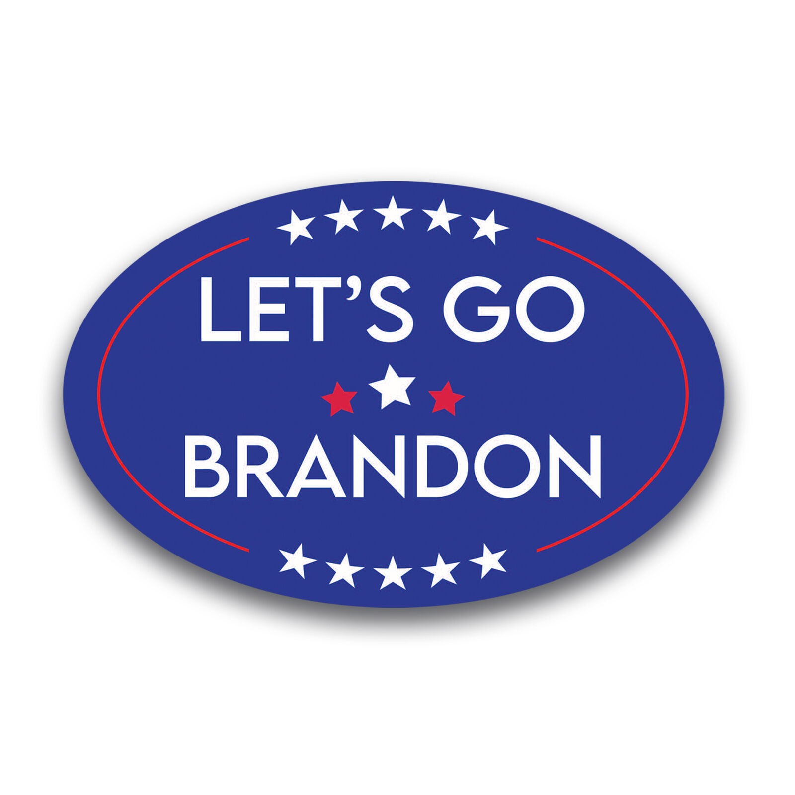 Let's Go Brandon Blue Oval Magnet Decal, 4x6 Inches, Automotive Magnet