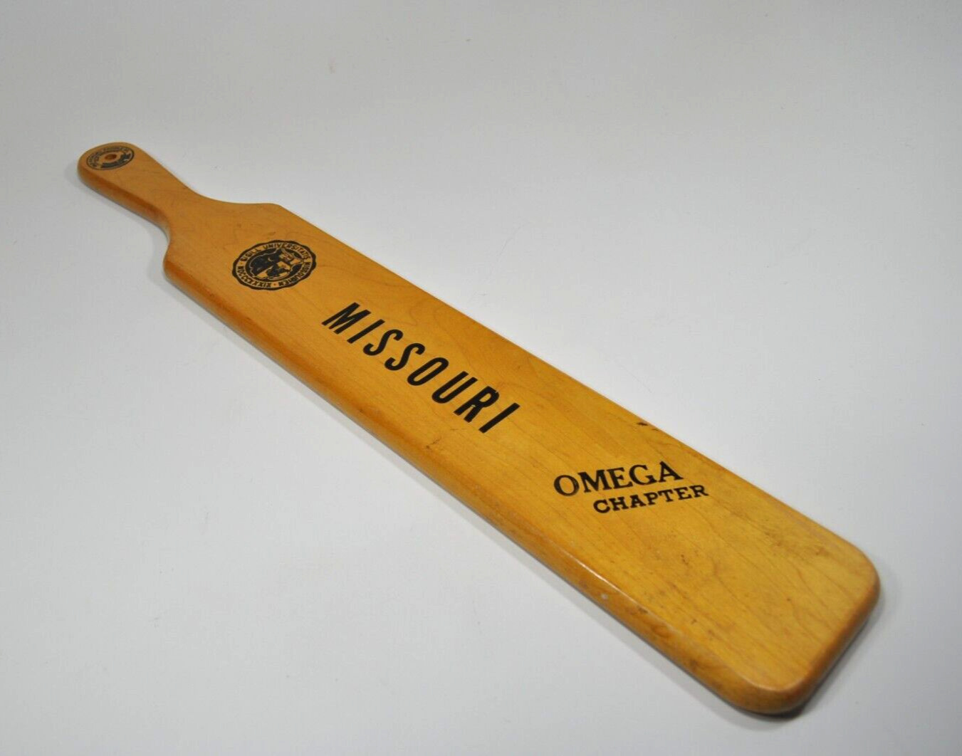 Vtg 1957 University Missouri Fraternity Phi Sigma Delta Omega Old Hickory Paddle