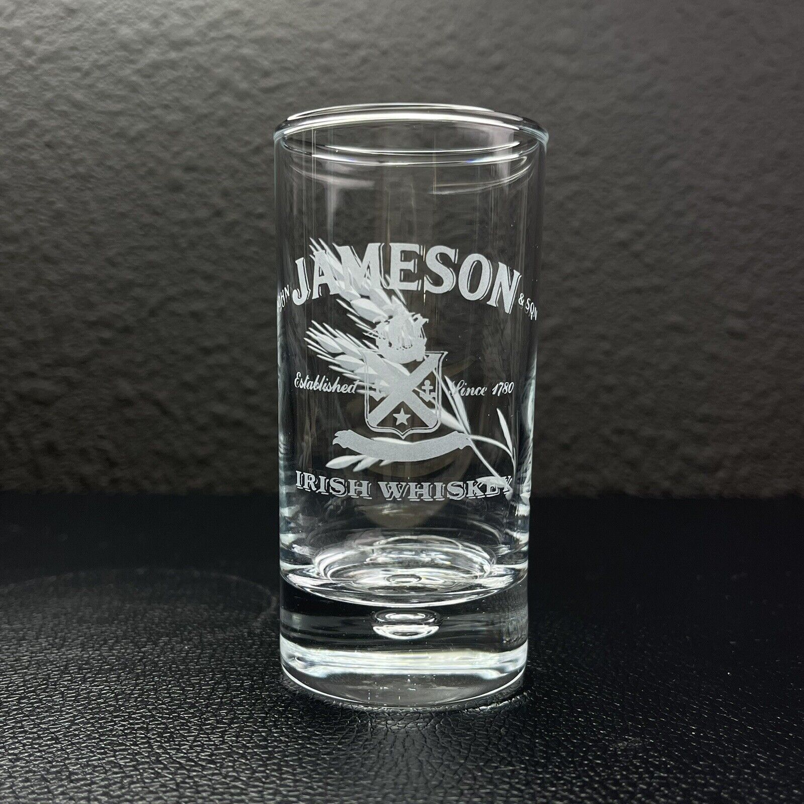 Vintage Jameson Irish Whiskey Etched Logo Heavy Shot Glasses 1.5oz