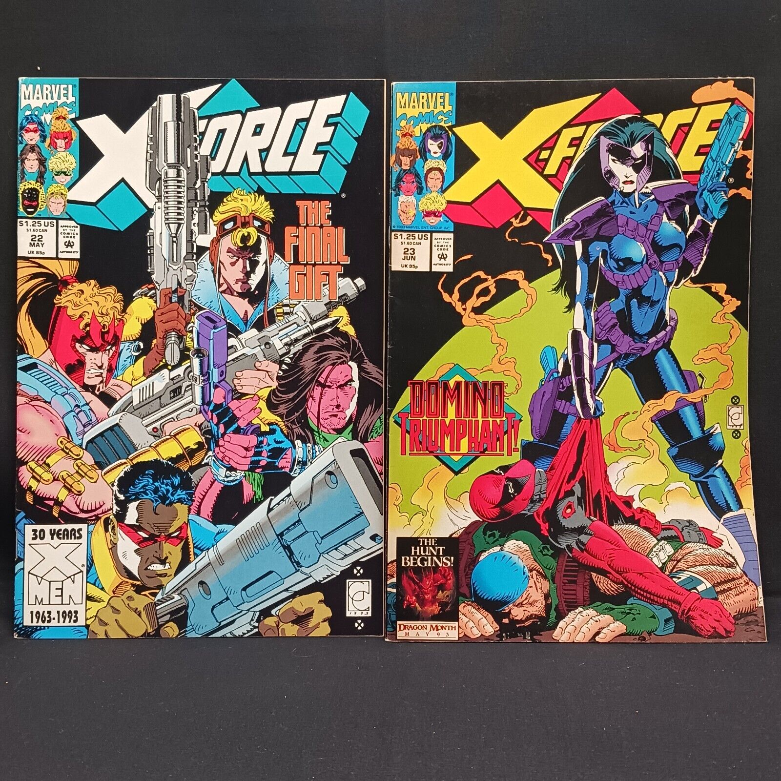 X-FORCE #22, 23 COMIC BOOK LOT OF 2 (MAY-JUNE 1993, MARVEL)