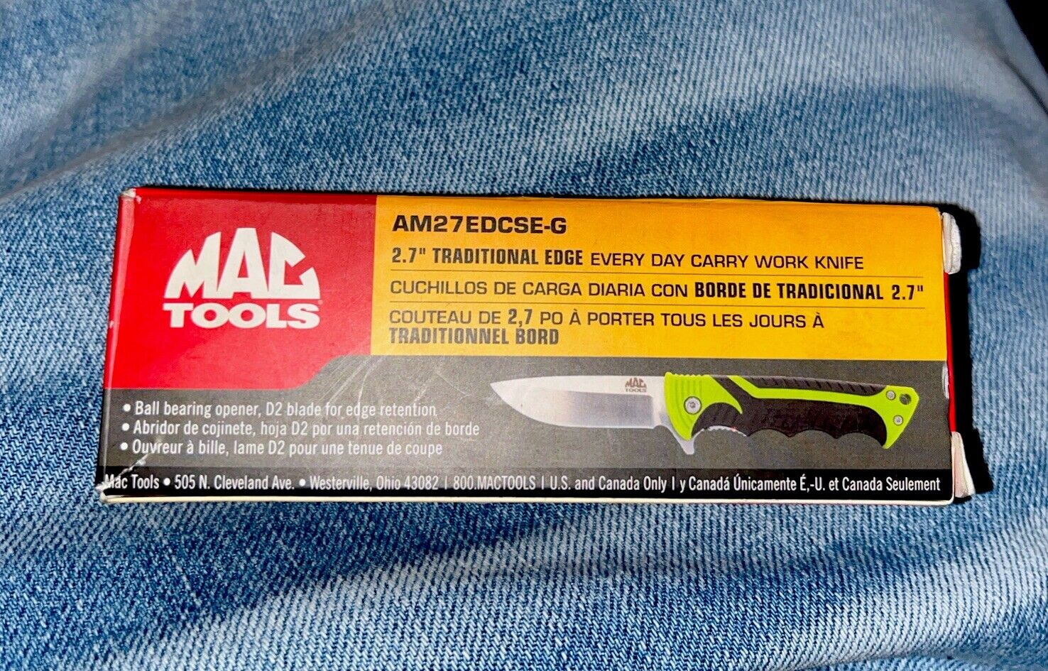 Mac tools Pocket Knife  AM27EDCSE-G*** BRAND NEW IN BOX  GREEN* HARD TO FIND
