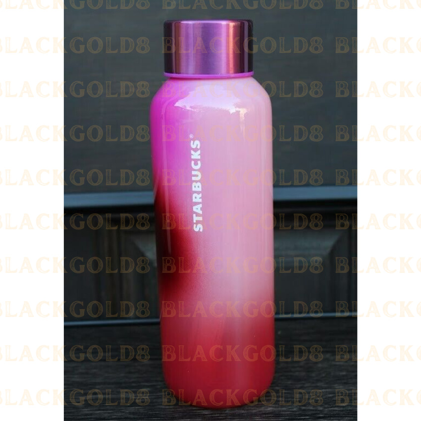 New Starbucks Christmas 2022 Pink Gradient Candy Glass Water Bottle 20oz