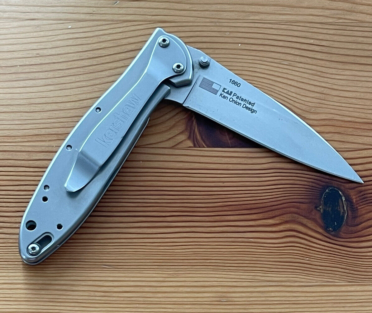 Kershaw USA 1660 Leek Folding Pocket Knife Ken Onion 👍Stainless Steel Excellent