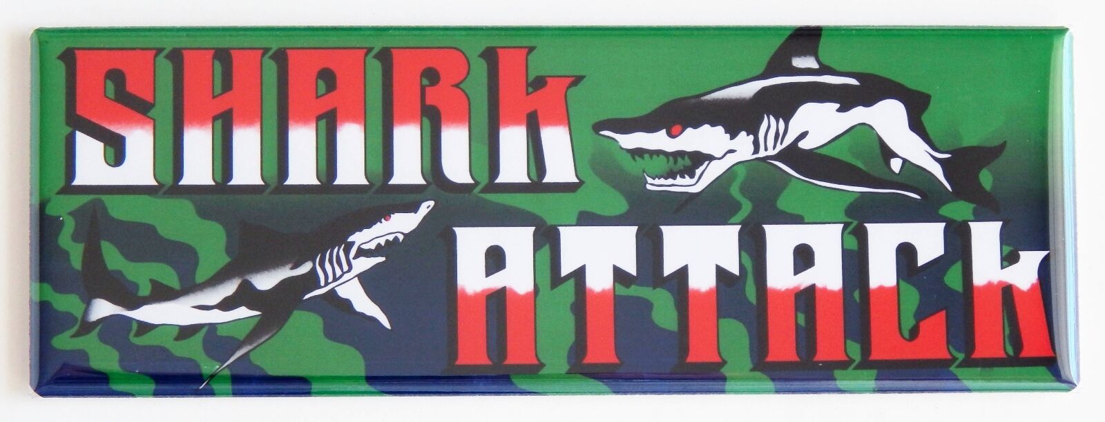 Shark Attack Marquee FRIDGE MAGNET (1.5 x 4.5 inches) arcade video game header