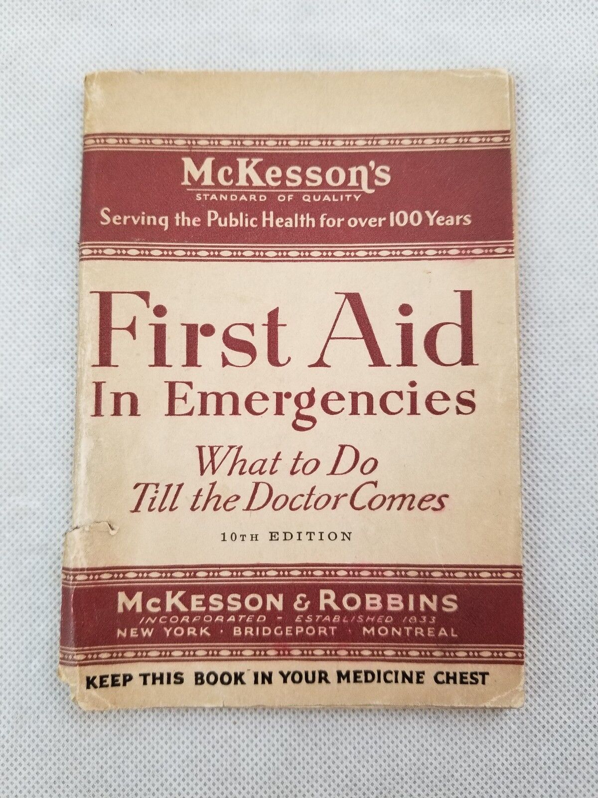 McKesson\'s First Aid In Emergencies 10th Edition 1931 Medical Treatment P2
