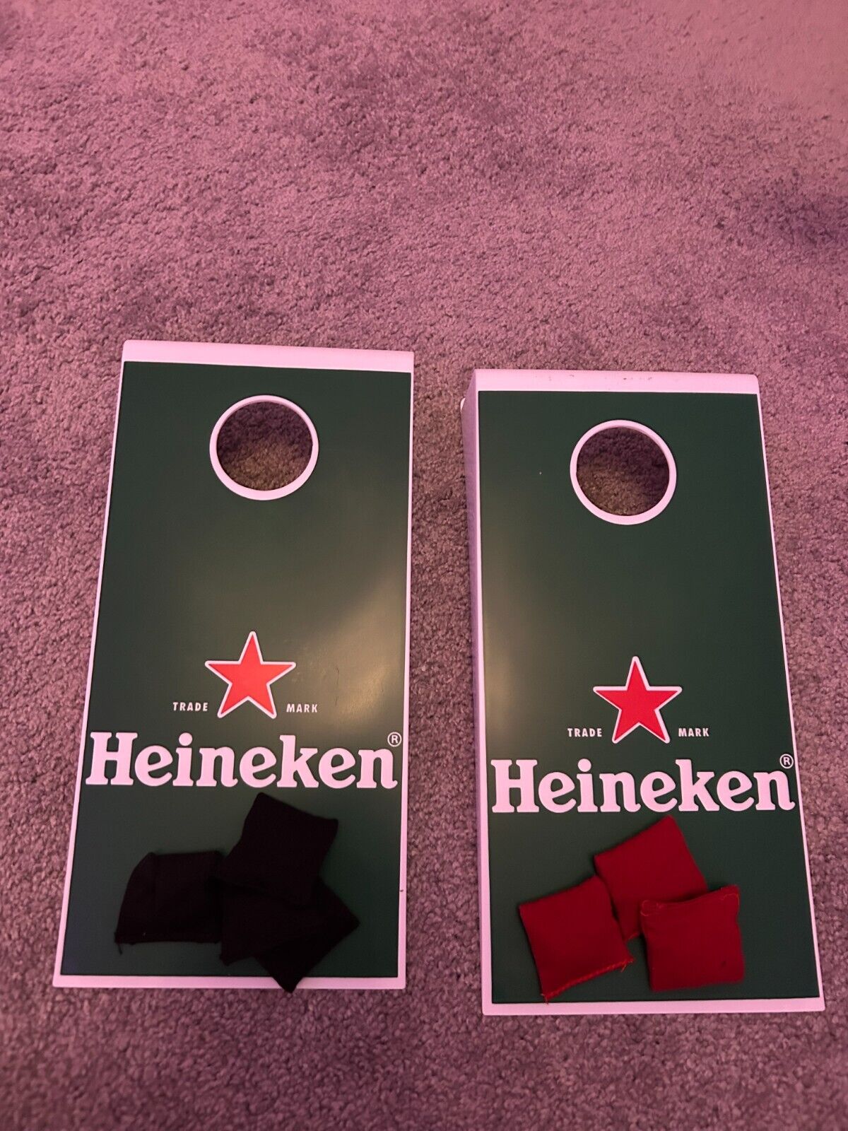 Heineken Logo Mini Tabletop Cornhole Corn Hole Game Boards Travel Portable NEW*