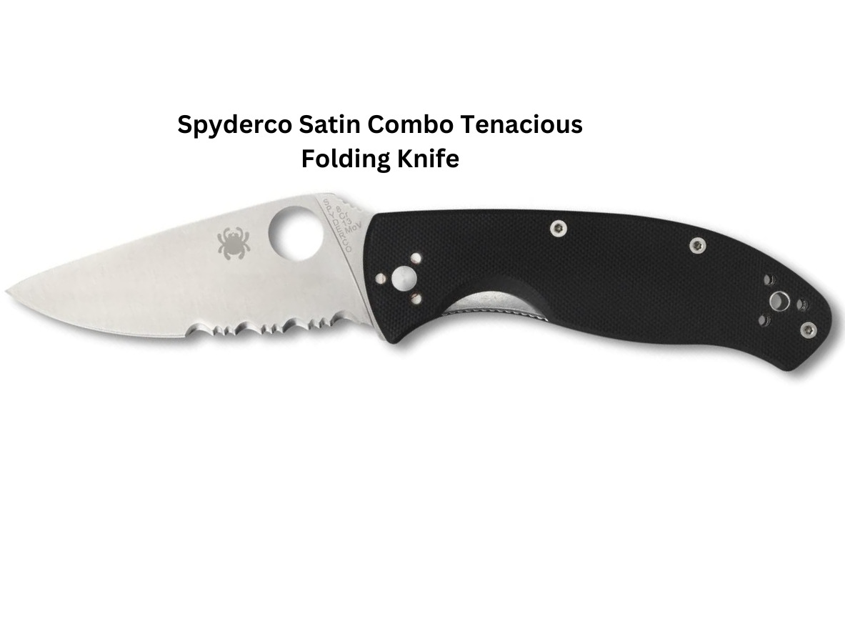 SPYDERCO SATIN COMBO TENACIOUS FOLDING KNIFE FOR TACTICAL DEFENSE, EDC, HUNTING