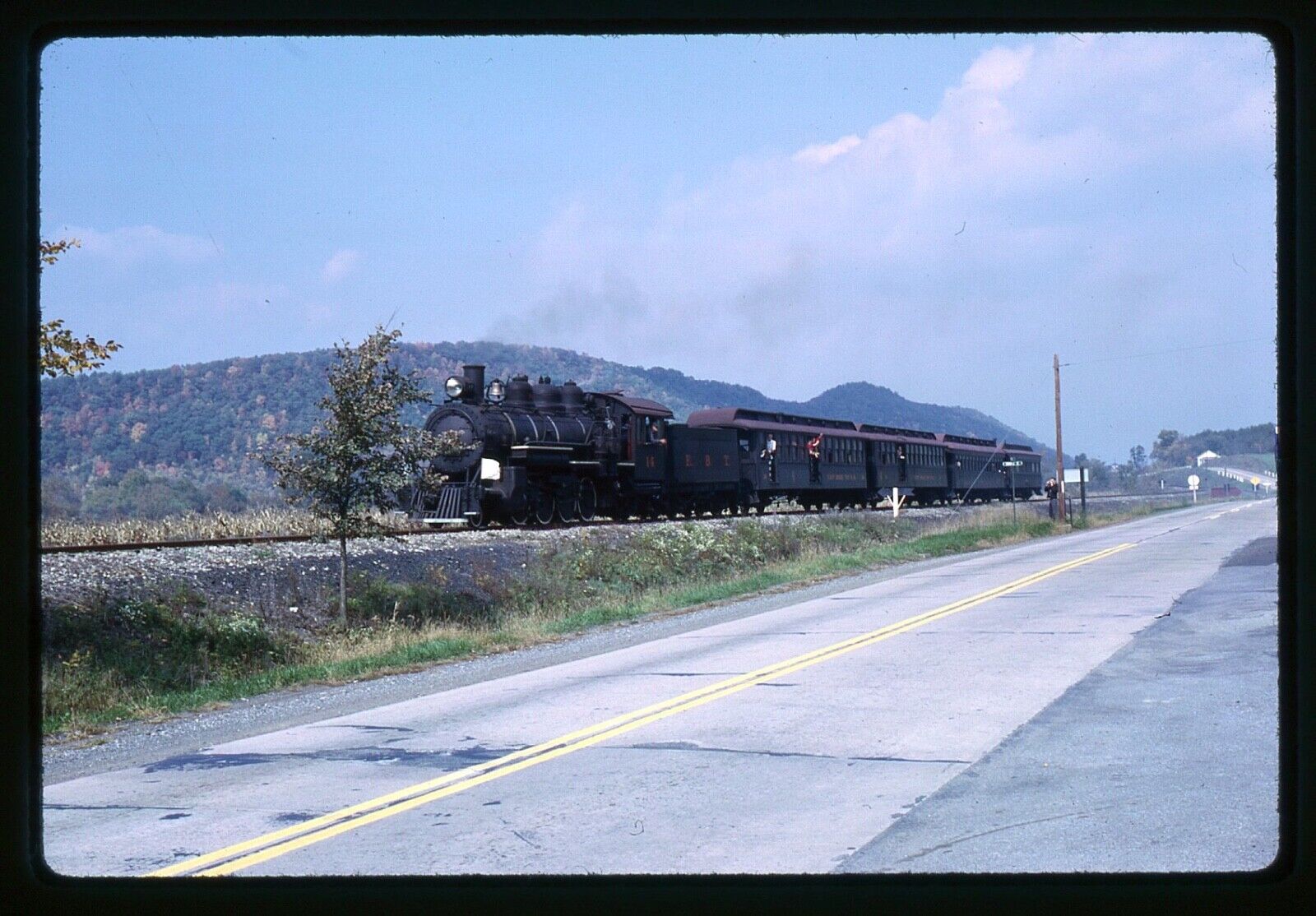 Railroad Slide - East Broad Top #14 Steam Locomotive 1962 Passenger Train PA