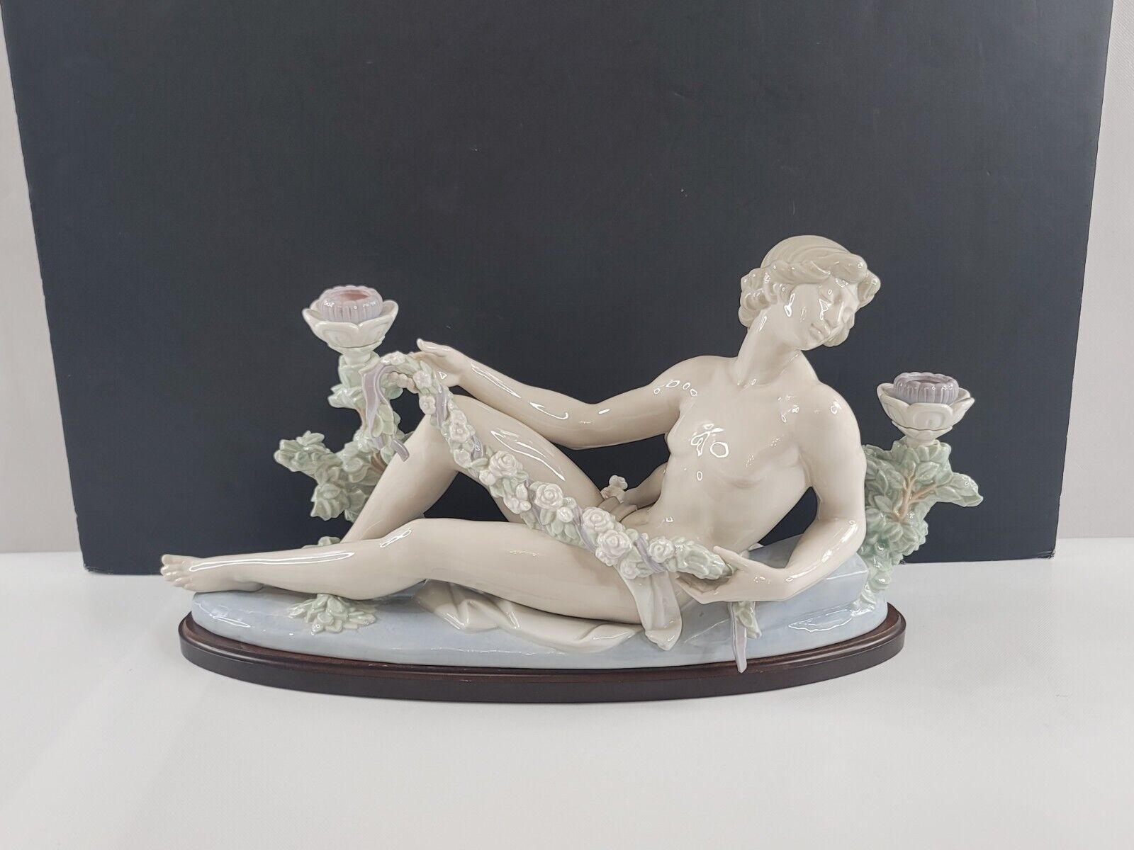 Lladro 5226 Male Candle Holder Porcelain Greek Venetian Style Retired Rare Large