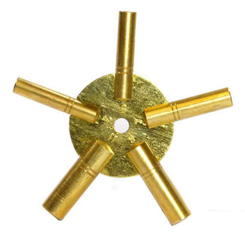 New Brass Universal Clock Key for Winding Clocks 5 Prong EVEN Numbers
