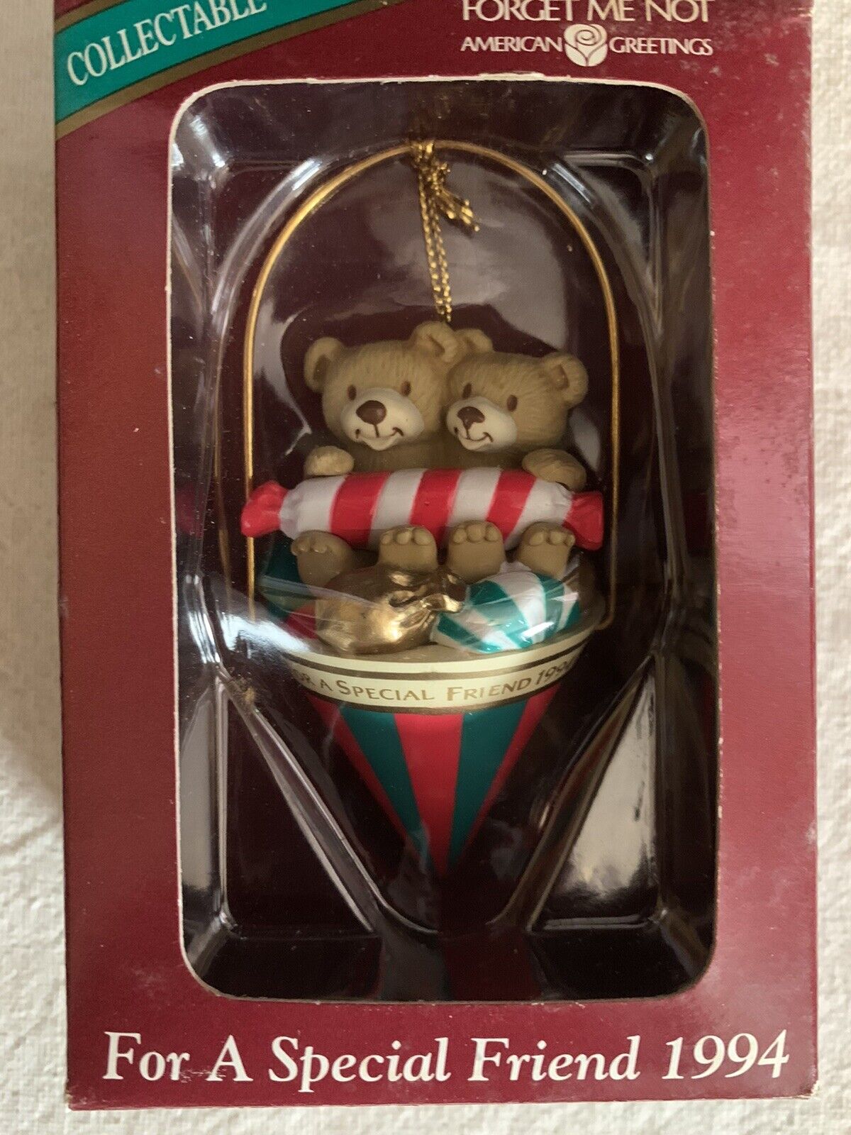American Greetings Forget Me Not Christmas Ornament 1994 Teddy Bears NIB
