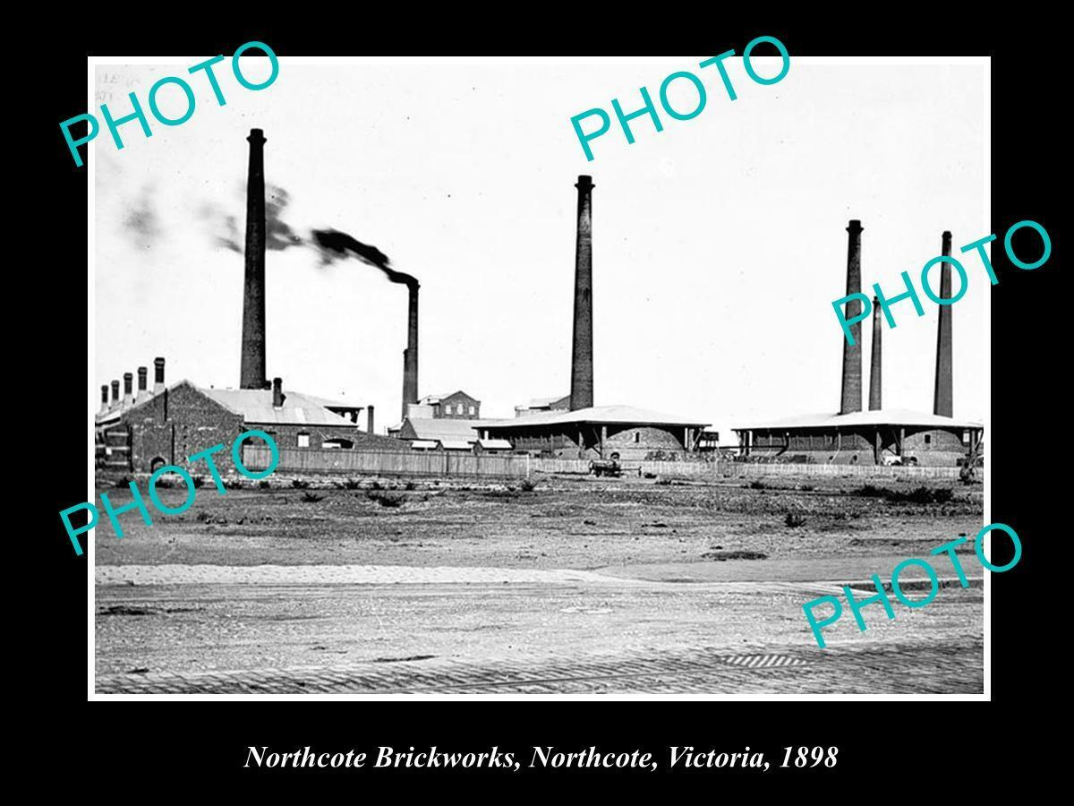 OLD 8x6 HISTORIC PHOTO OF NORTHCOTE VICTORIA VIEW OF THE BRICKWORKS c1898