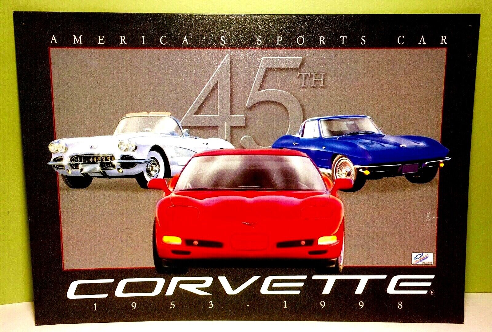 Chevrolet Corvette 45th Anniversary Tin Metal Sign 16\