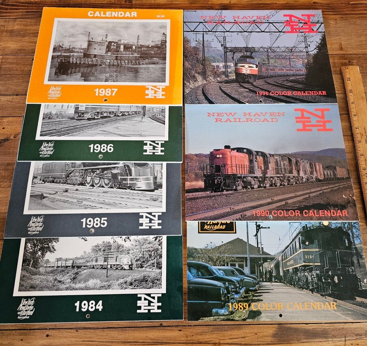 NYNH&H New York New Haven Hartford Railroad CALENDARS 1987-1991 Rare PHOTOS