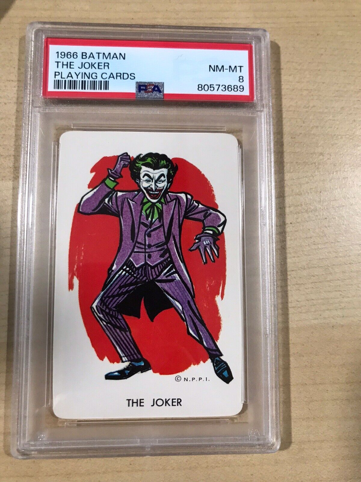 1966 Whitman Batman THE JOKER Playing Card PSA 8