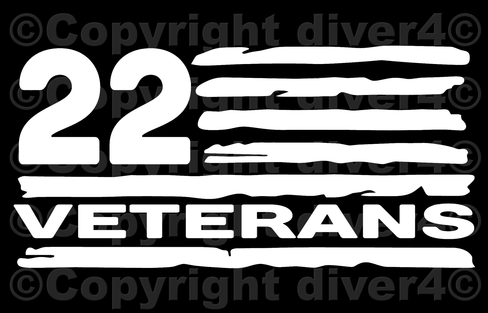 Veterans Suicide Awareness 22 A Day Window Sticker Cut Vinyl Decal