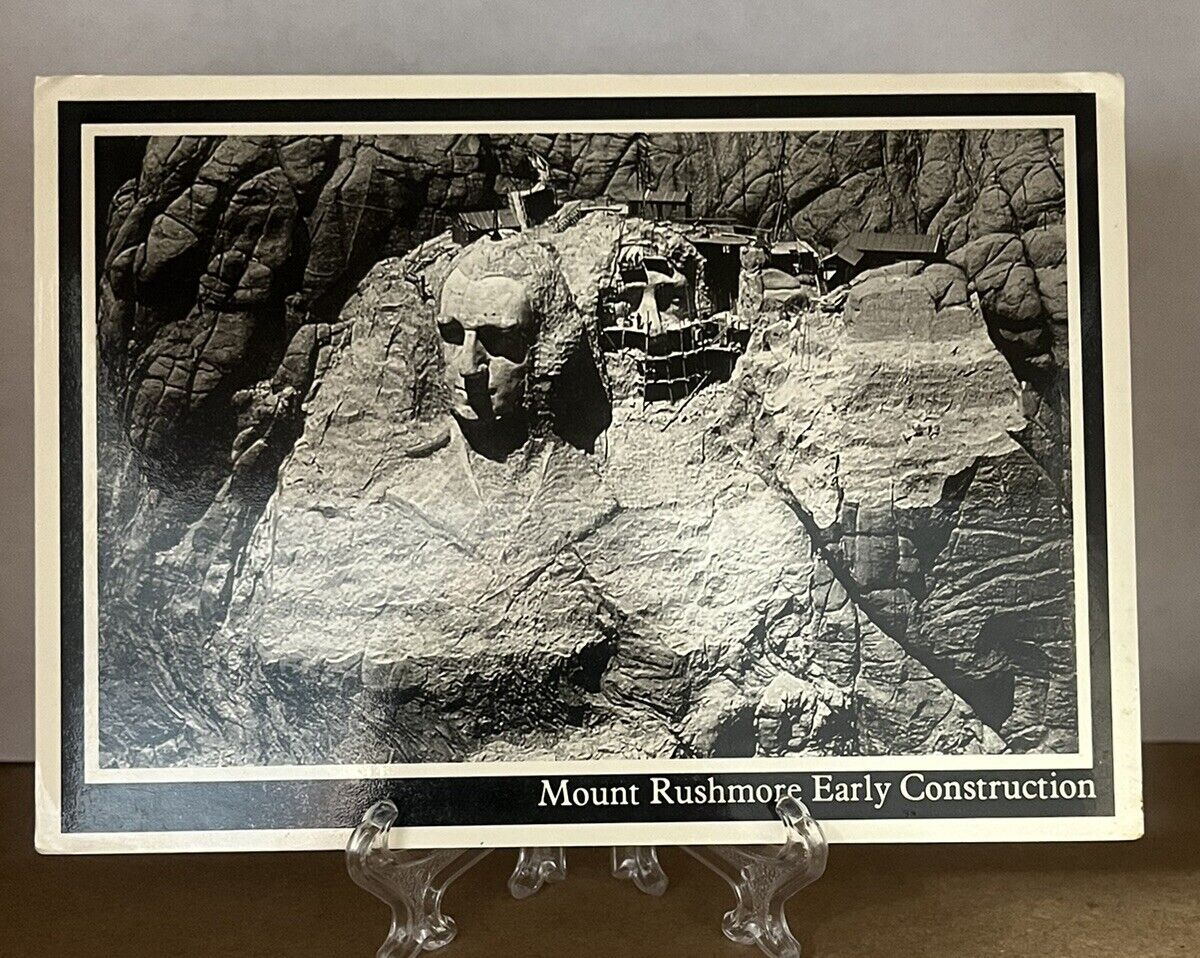 Black Hills South Dakota, Mt Rushmore Early Construction, Vintage Postcard