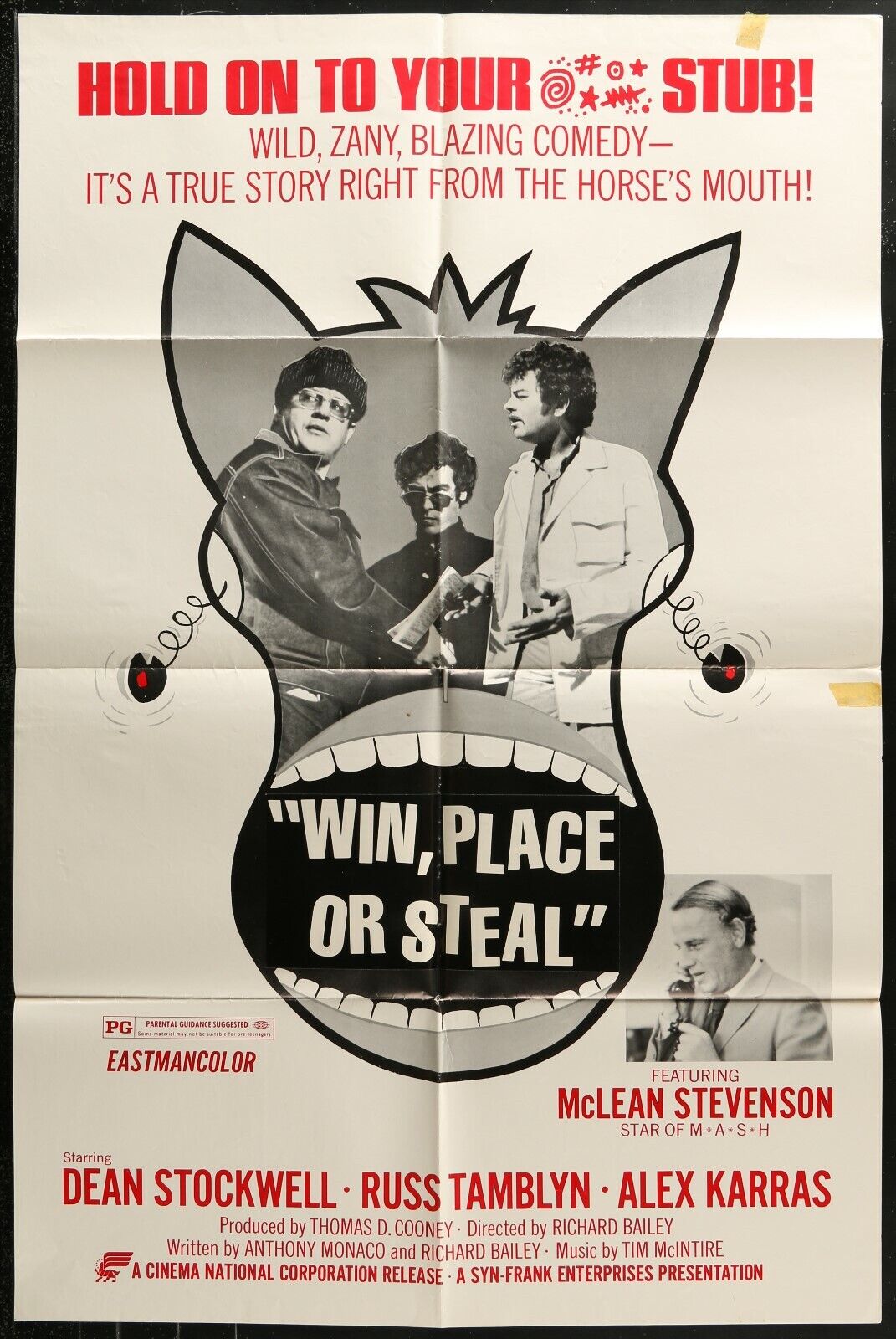 WIN, PLACE OR STEAL Dean Stockwell ORIG 1978 ONE SHEET Movie Poster 1976 27 x 41