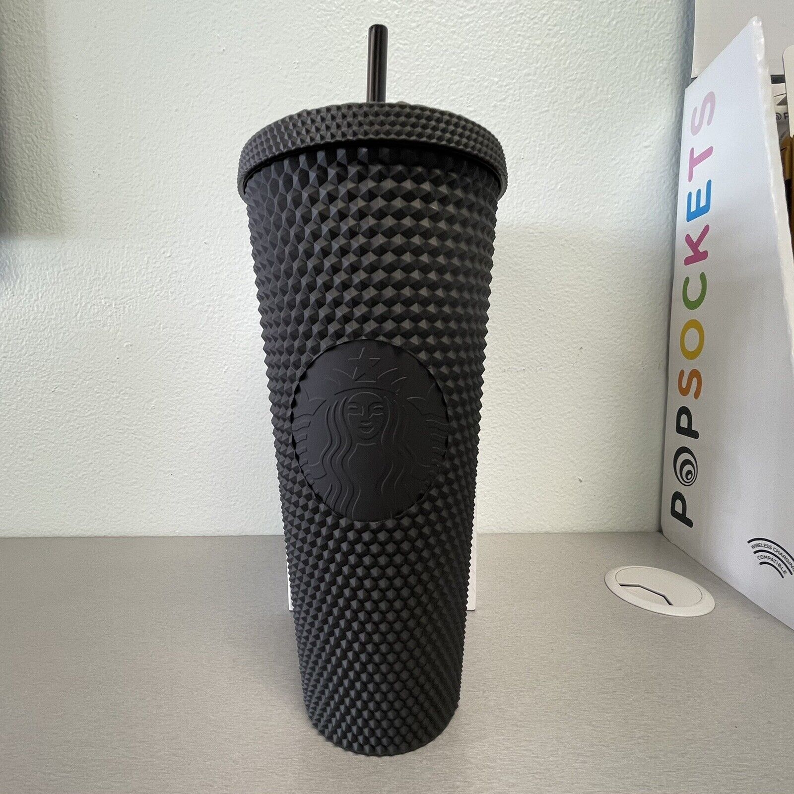 NEW Starbucks Matte Black Studded Tumbler Cup - Limited Edition With Logo