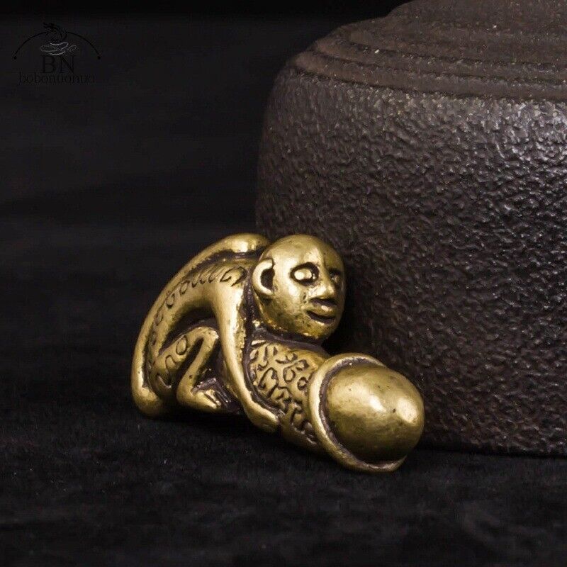 Brass Monkey Key Chain Pendant Male Genitals Ornament Craft Animal Keychain Toy