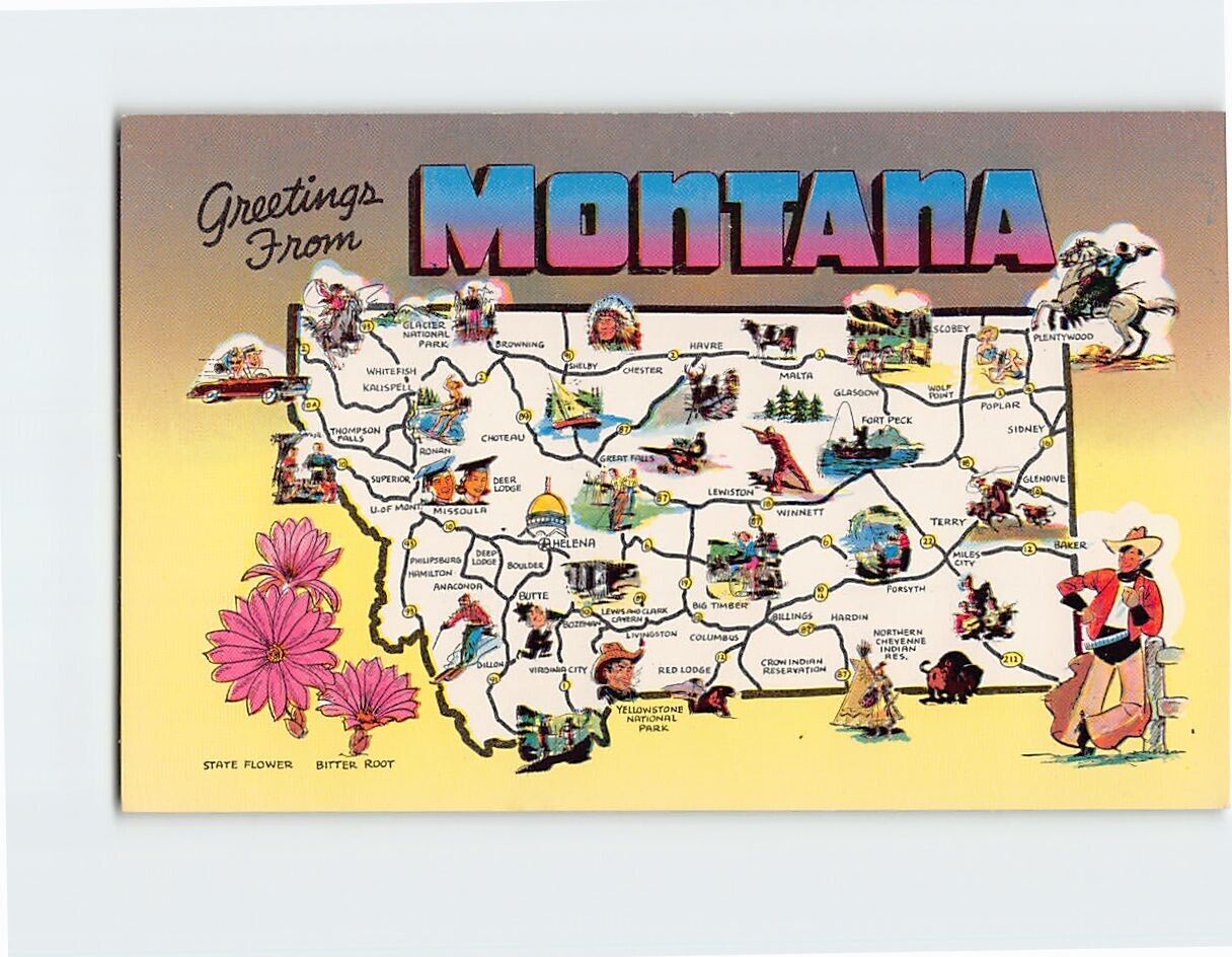 Postcard Greetings From Montana USA
