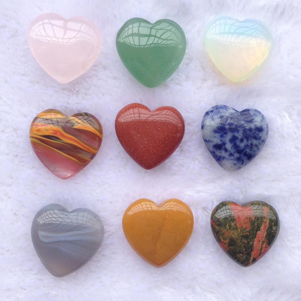 Tumbled Puff Heart Crystal Palm Pocket Balance Gemstone Decor Worry Love Stone