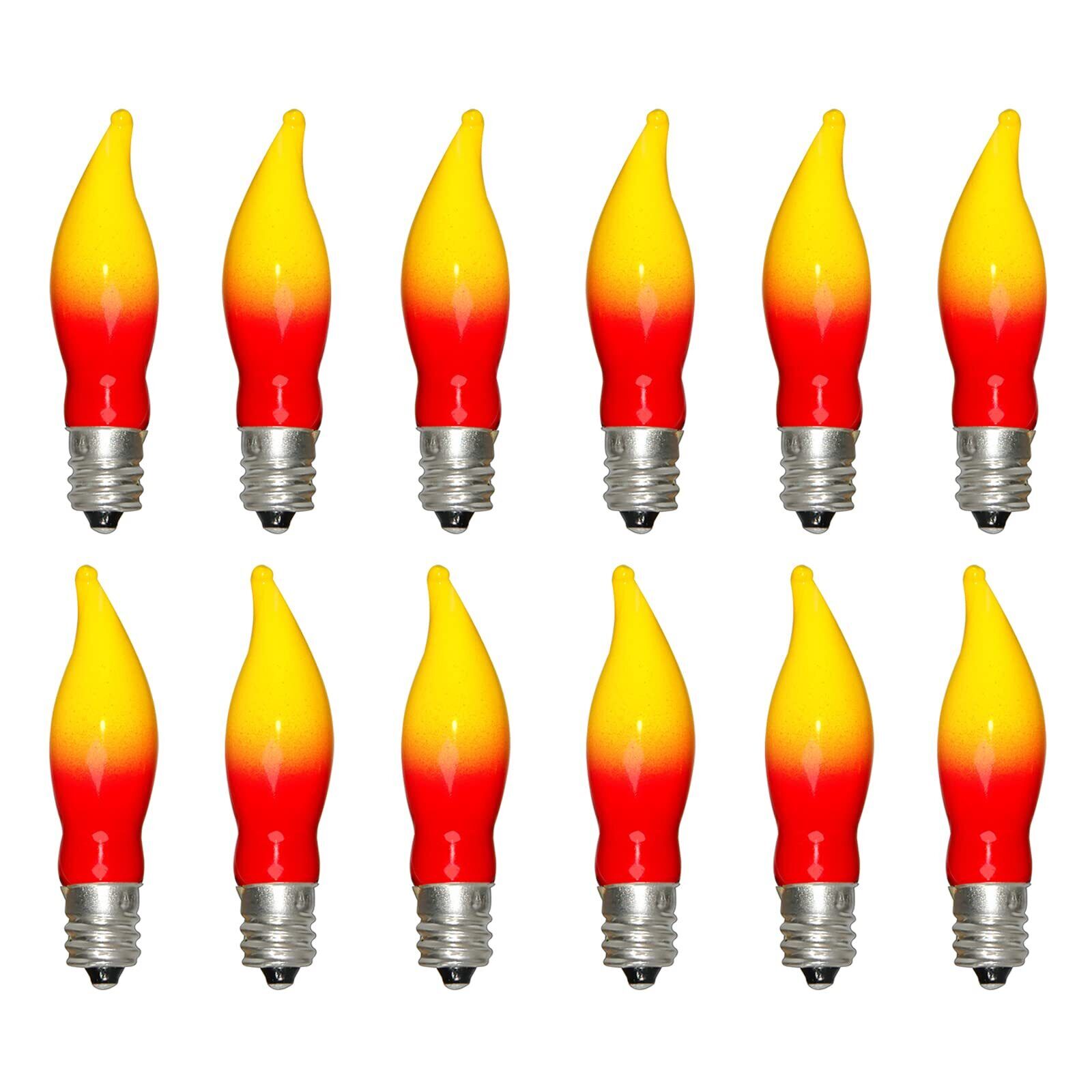 Pallerina Christmas Flame Shape Light Bulbs, Red Yellow Christmas Light Bulbs...